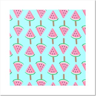 Watermelon Ice Cream Pattern Posters and Art